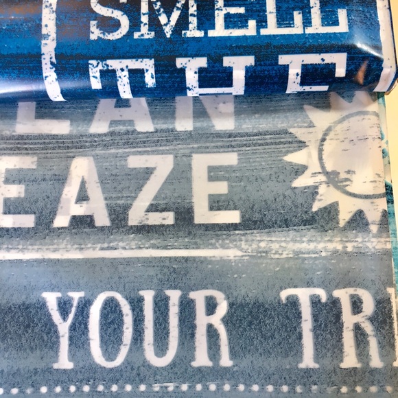 Ocean Rules Peva Shower Curtain Ombré Blue Beach - Picture 8 of 16